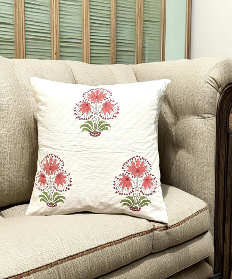 Red Cardinal Quilted Cushion Cover