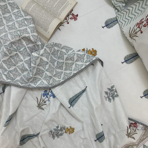 Cypress Panel Impression Block Printed Single-Bed Dohar