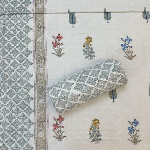 Cypress Panel Impression Block Printed Single-Bed Dohar