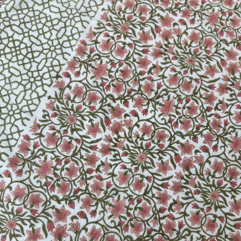 Tangerine Floral Jaal Block Printed Single-Bed Dohar