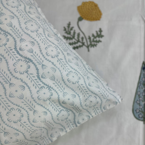 Hibiscus Harmony Block Printed Bedsheet