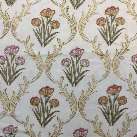 Golden Bloom Mesh Block Printed Single-Bed Dohar