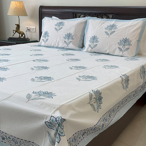 Seven Haven Block Printed Bedsheet