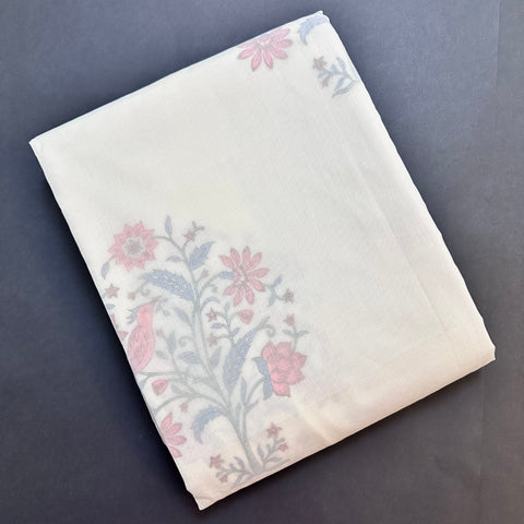 Boughs And Birds Block Printed Double Bed Mulmul Dohar