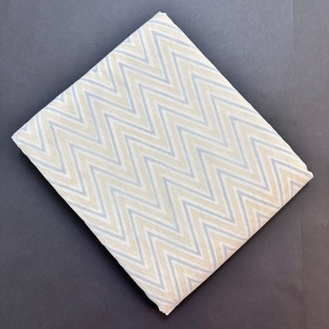 Rhythmic Chevron Block Printed Double Bed Mulmul Dohar