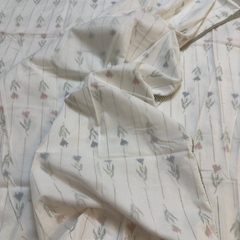 Delicate Dreams Block Printed Double Bed Mulmul Dohar