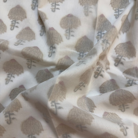 Umbrella Garden Block Printed Double Bed Mulmul Dohar