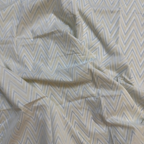 Rhythmic Chevron Block Printed Double Bed Mulmul Dohar