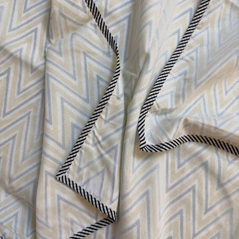 Rhythmic Chevron Block Printed Double Bed Mulmul Dohar