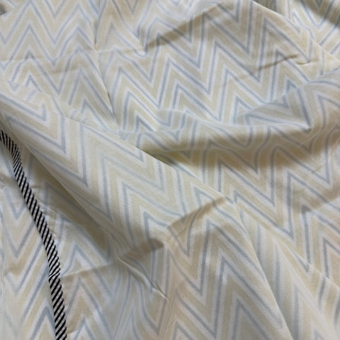 Rhythmic Chevron Block Printed Double Bed Mulmul Dohar