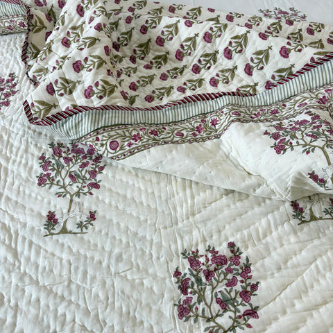 Dancing Dear Block Printed Bedding Set