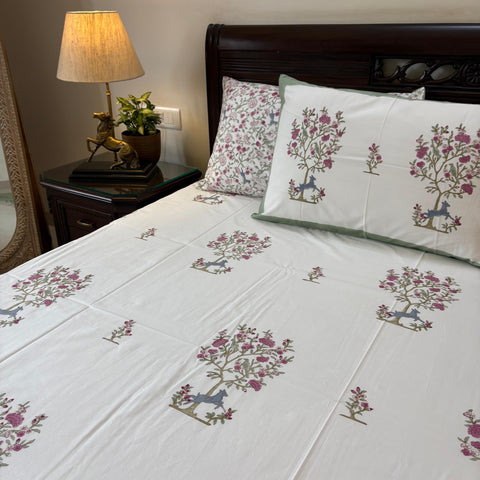 Dancing Dear Block Printed Bedding Set