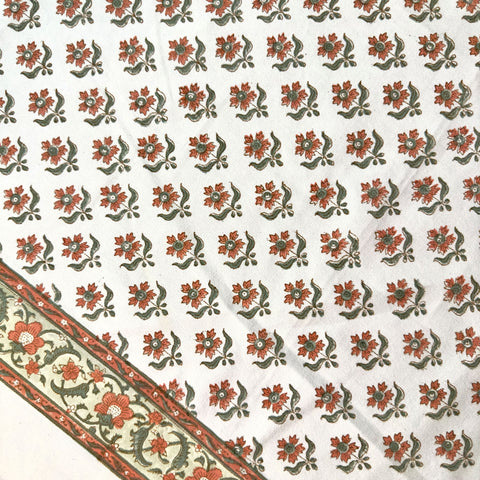 Tangerine Bliss Block Printed Table Cloth