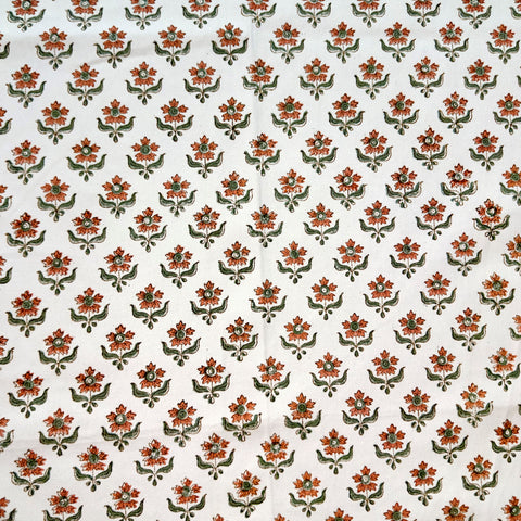 Tangerine Bliss Block Printed Table Cloth