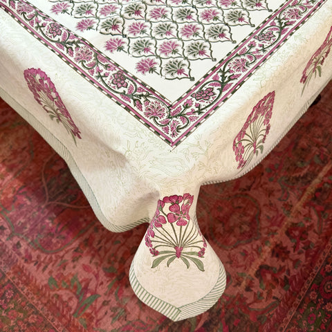 Gulshan Bloom Block Printed Table Cloth