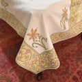 Golden Bloom Block Printed Table Cloth