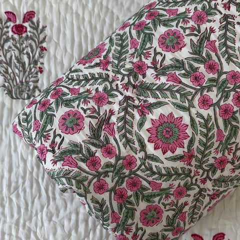 Rani Bagh Hand Block Printed Single-Bed Quilt