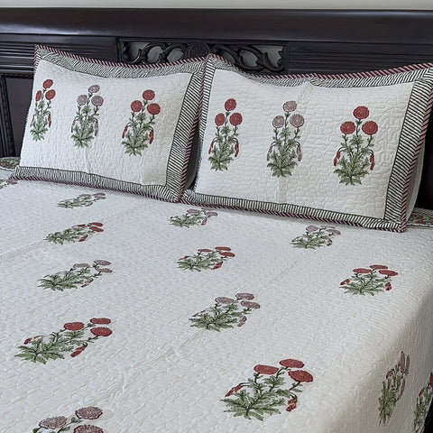 Floral Serenade Quilted Bedcover