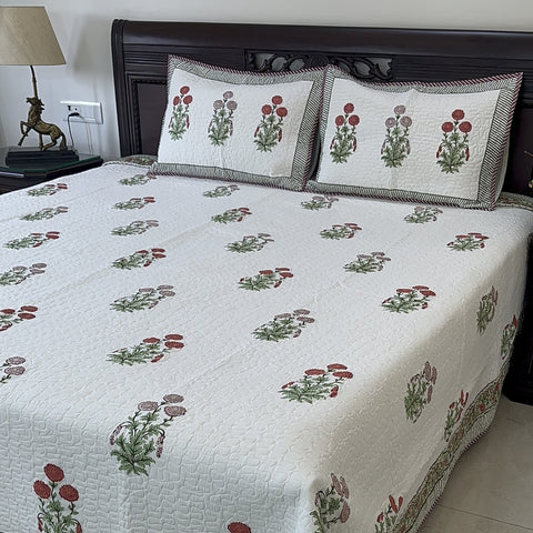 Floral Serenade Quilted Bedcover