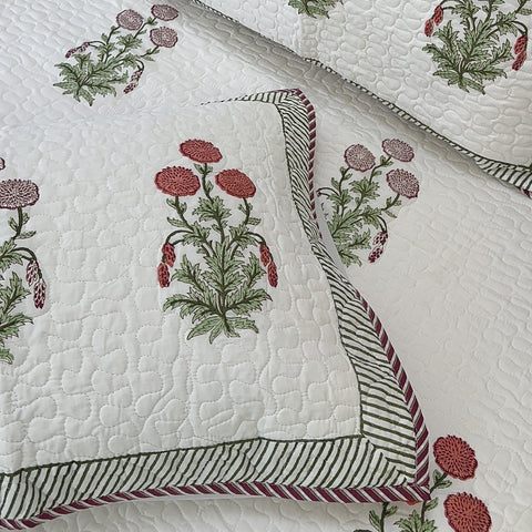 Floral Serenade Quilted Bedcover