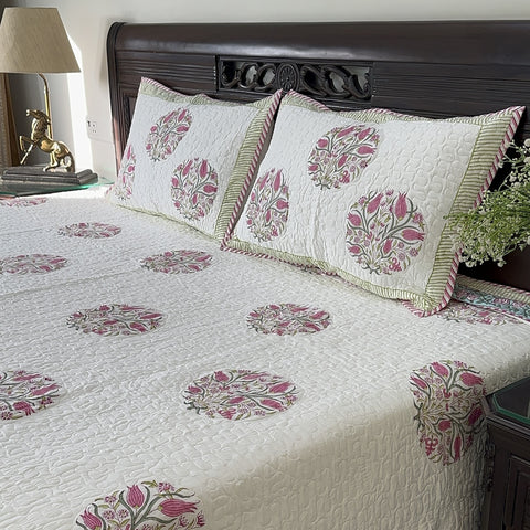 Blossom Circles Quilted Bedcover