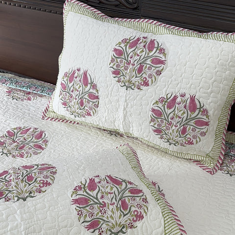 Blossom Circles Quilted Bedcover