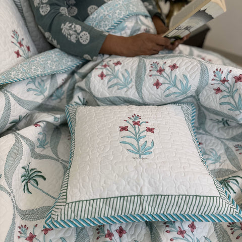 Palm Tree Quilted Bedcover set of 5pc.