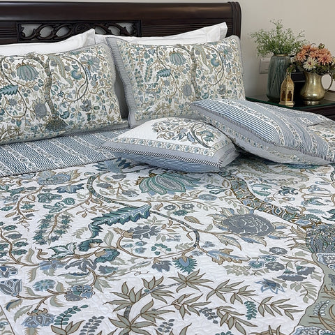 Tree Of Life Quilted Bedcover set of 5pc.