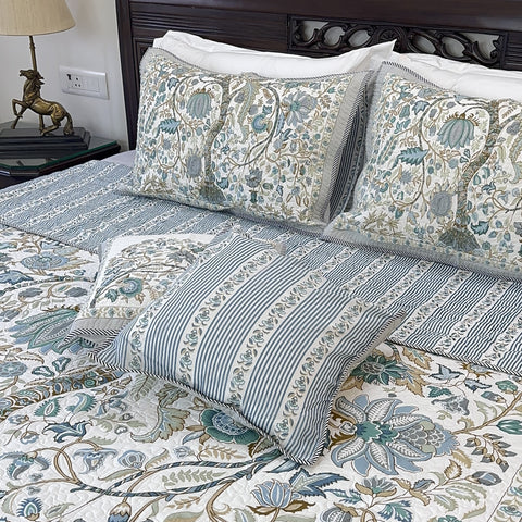 Tree Of Life Quilted Bedcover set of 5pc.