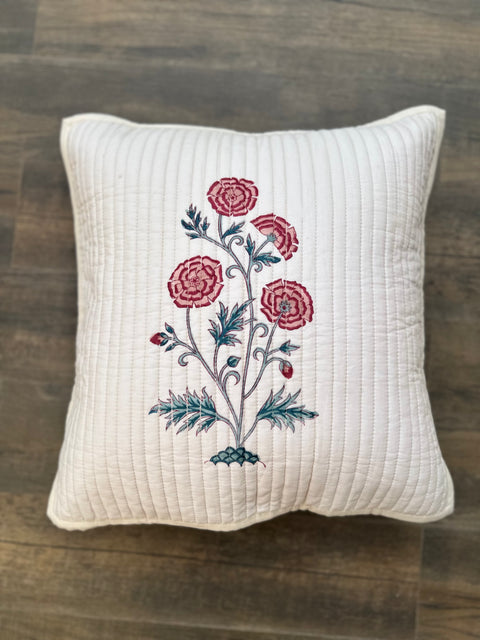 Quilted Cushion Cover Cream Base