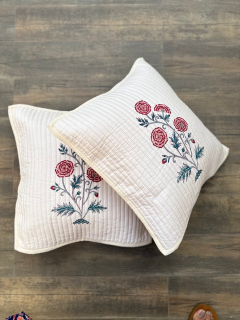 Quilted Cushion Cover Cream Base