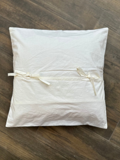 Laal Guldasta Quilted Cushion Cover Cream Base