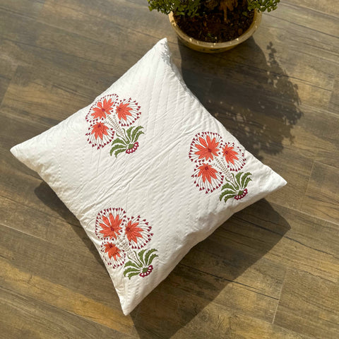 Red Cardinal Quilted Cushion Cover