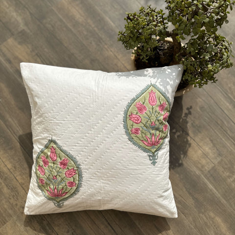 Spring Spruce Quilted Cushion Cover