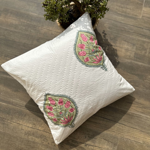 Spring Spruce Quilted Cushion Cover