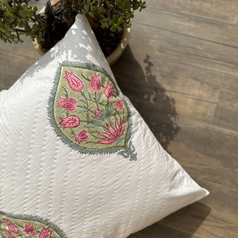 Spring Spruce Quilted Cushion Cover