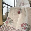 Pink Rose Block Printed Throw