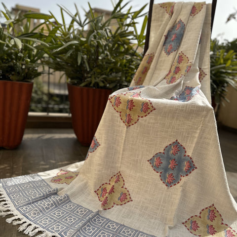 Kamal Talai Block Printed Throw Blanket