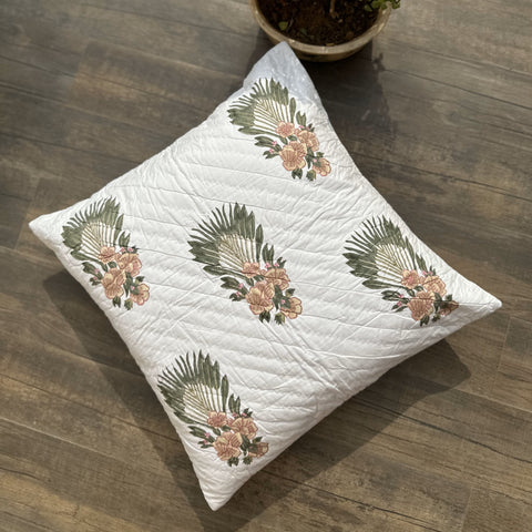 Floral Tiara Quilted Cushion Cover