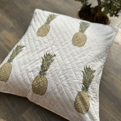 Pineapple Paradise Quilted Cushion Cover