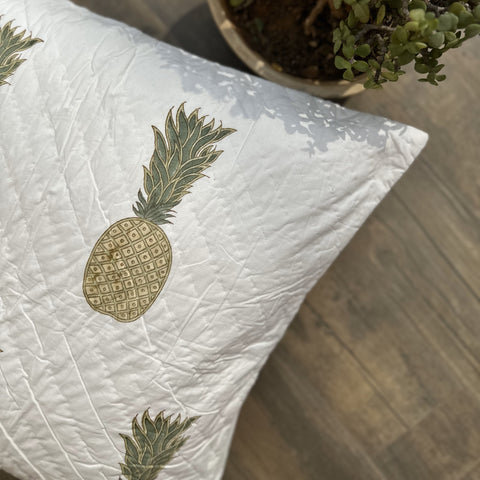 Pineapple Paradise Quilted Cushion Cover