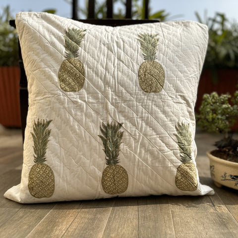 Pineapple Paradise Quilted Cushion Cover