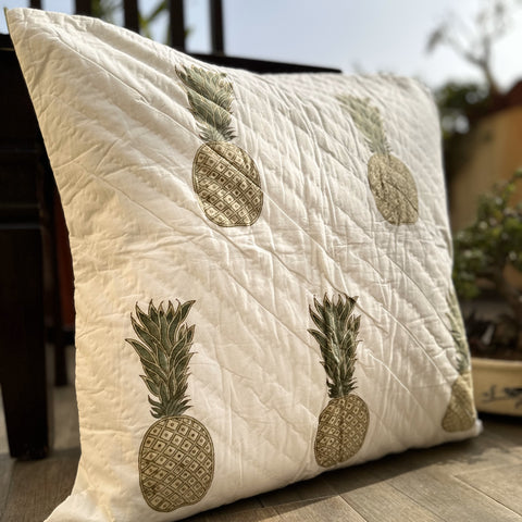 Pineapple Paradise Quilted Cushion Cover