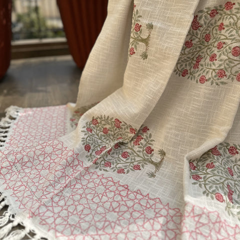 Anar Dana Block Printed Throw Blanket