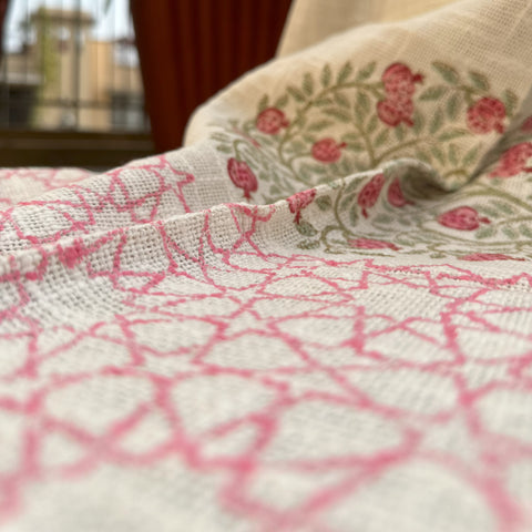 Anar Dana Block Printed Throw Blanket