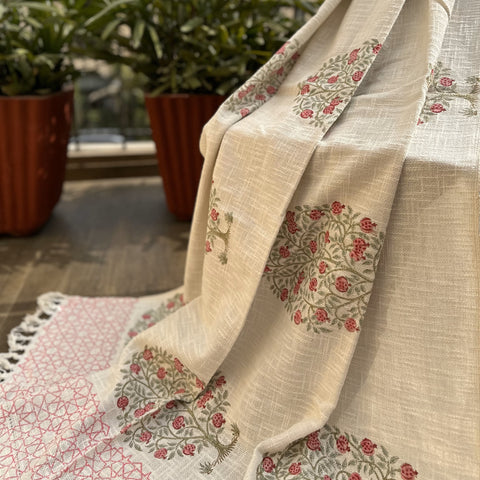 Anar Dana Block Printed Throw Blanket