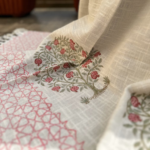 Anar Dana Block Printed Throw Blanket