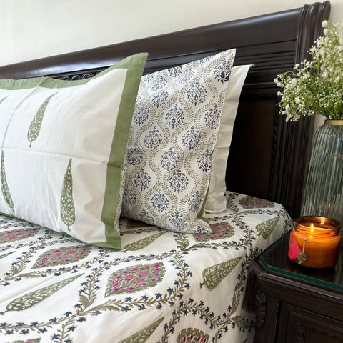 Regal Cypress Jaal Block Printed Bedsheet