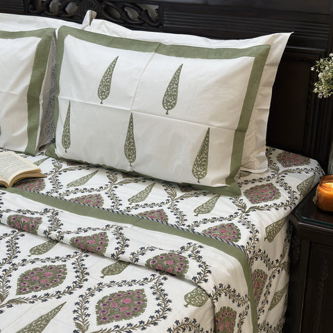 Regal Cypress Jaal Block Printed Single-Bed Dohar