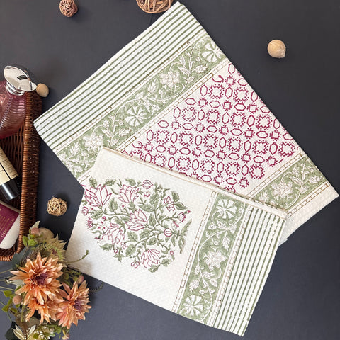 Jharokha Waffle Cotton Towel Set